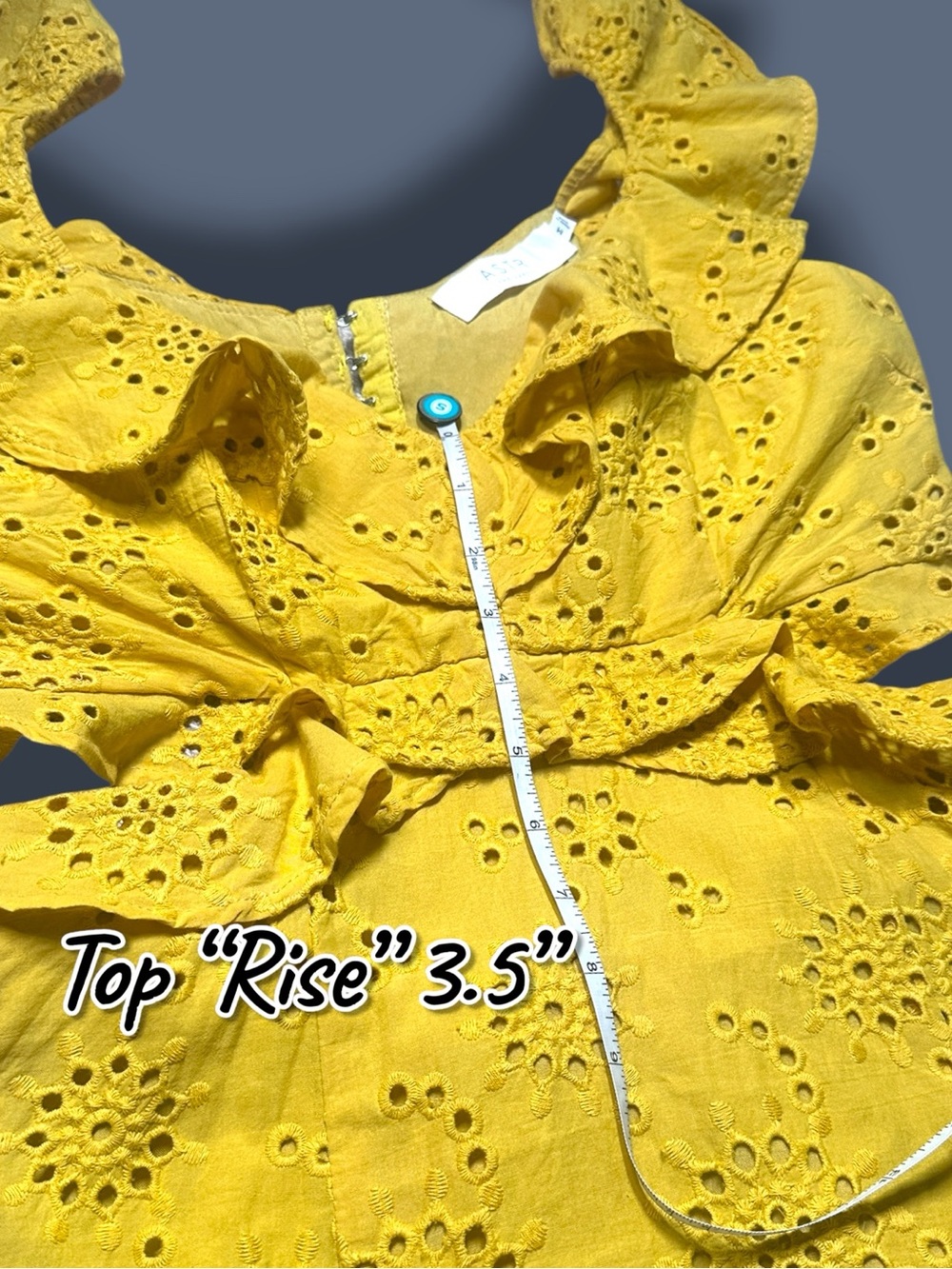 ASTR The Label Open Back and Side Eyelet Dress in Yellow. Size Medium - Picture 8 of 14